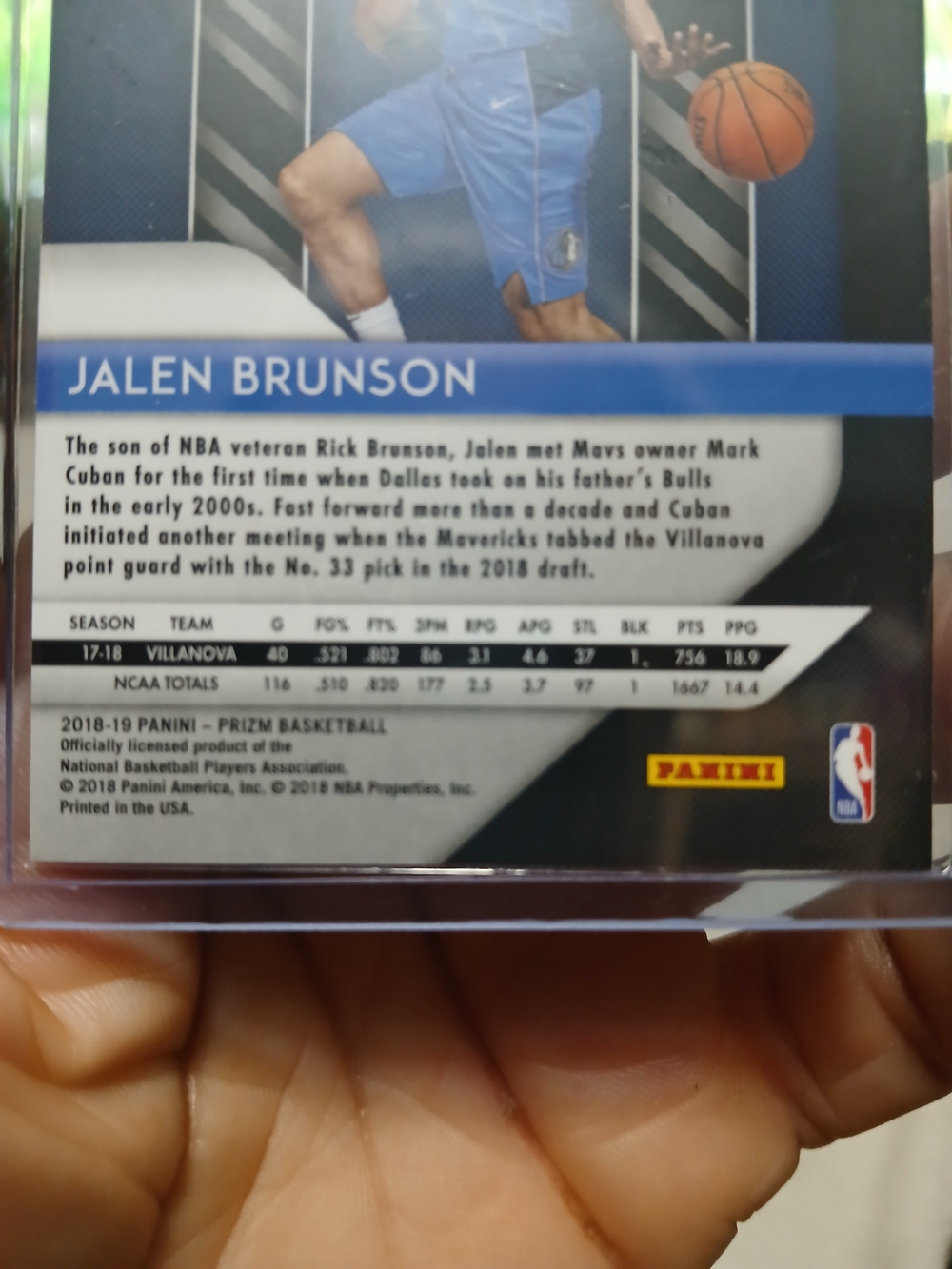 Panini Prizm Jalen Brunson Rookie Basketball card. - Picture 3 of 5
